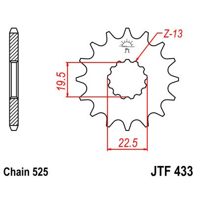 Řetězové kolečko JT JTF 433-15 15 zubů, 525