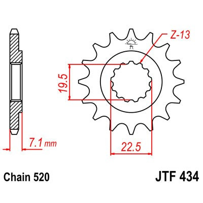 Řetězové kolečko JT JTF 434-13 13 zubů, 520
