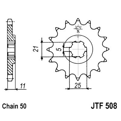 Řetězové kolečko JT JTF 508-14 14 zubů, 530