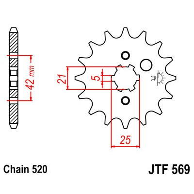 Řetězové kolečko JT JTF 569-10 10 zubů, 520