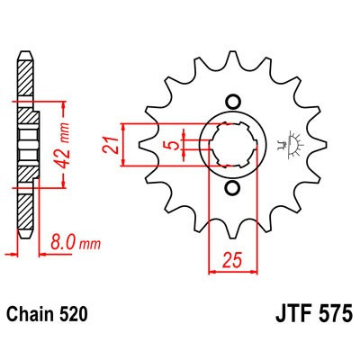 Řetězové kolečko JT JTF 575-16 16 zubů, 520