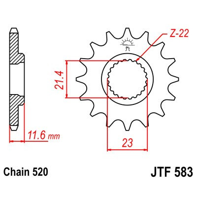 Řetězové kolečko JT JTF 583-13 13 zubů, 520