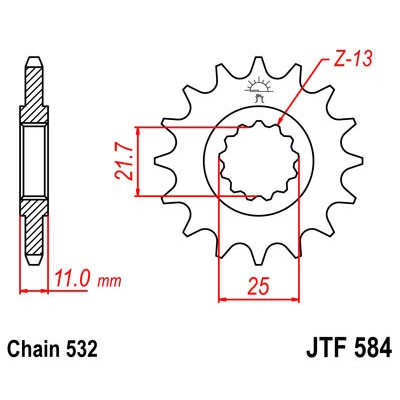 Řetězové kolečko JT JTF 584-15 15 zubů, 532