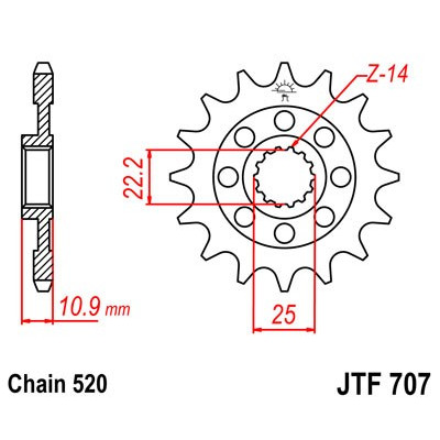 Řetězové kolečko JT JTF 707-15 15 zubů, 520
