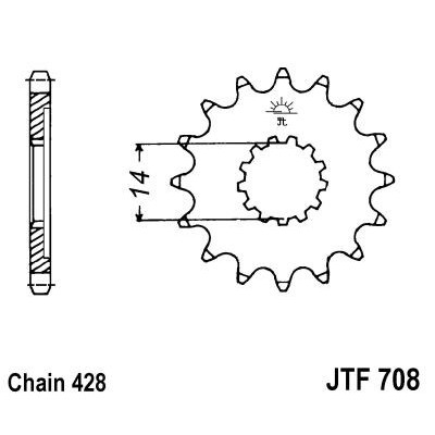 Řetězové kolečko JT JTF 708-13 13 zubů, 428