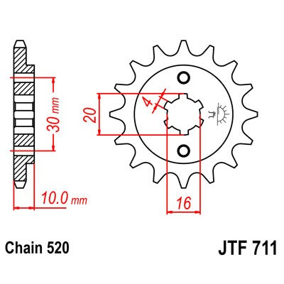 Řetězové kolečko JT JTF 711-12 12 zubů, 520