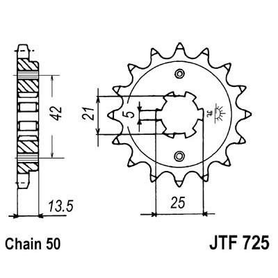 Řetězové kolečko JT JTF 725-14 14 zubů, 530