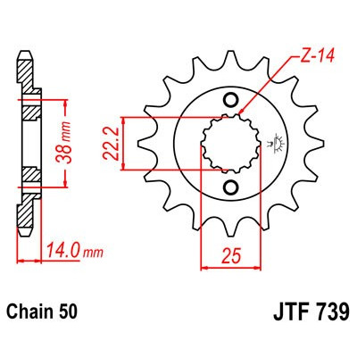 Řetězové kolečko JT JTF 739-15 15 zubů, 530