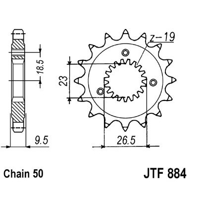 Řetězové kolečko JT JTF 884-21 21 zubů, 530