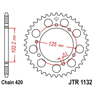 Řetězová rozeta JT JTR 1132-48 48 zubů, 420