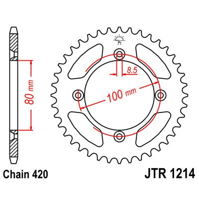 Řetězová rozeta JT JTR 1214-36 36 zubů, 420