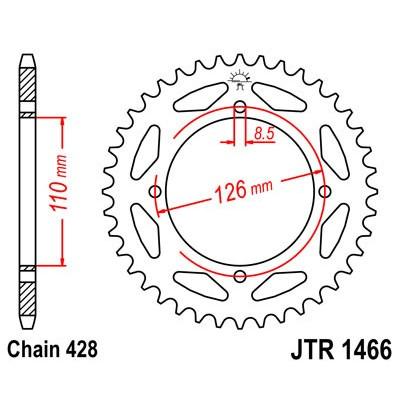 Řetězová rozeta JT JTR 1466-46 46 zubů, 428