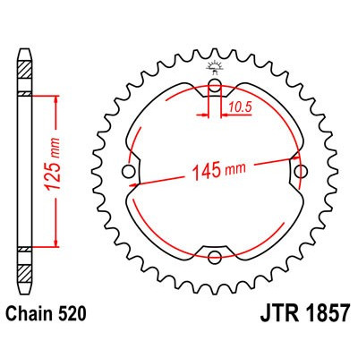 Řetězová rozeta JT JTR 1857-37 37 zubů, 520