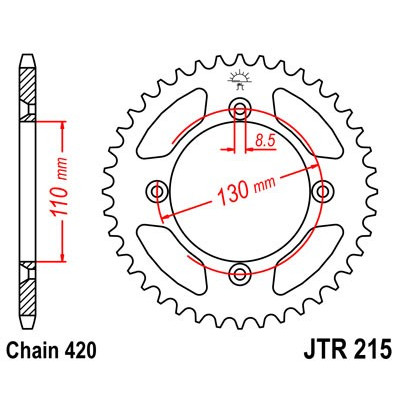 Řetězová rozeta JT JTR 215-47 47 zubů, 420