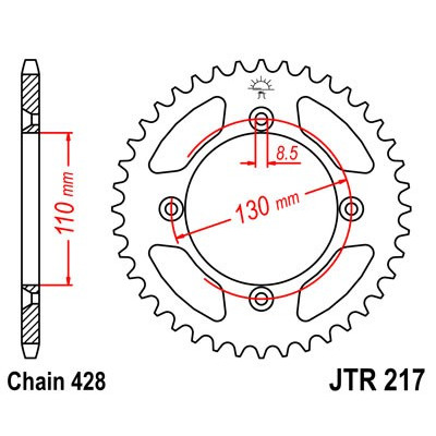 Řetězová rozeta JT JTR 217-49 49 zubů, 428