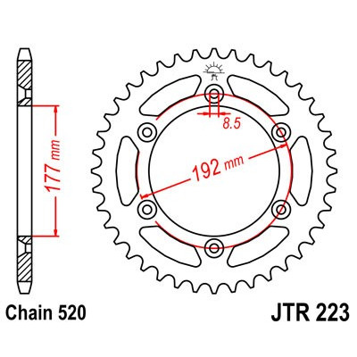 Řetězová rozeta JT JTR 223-48 48 zubů, 520