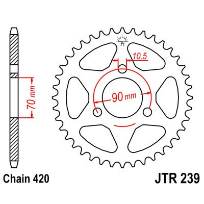 Řetězová rozeta JT JTR 239-36 36 zubů, 420