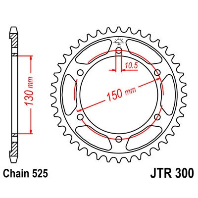 Řetězová rozeta JT JTR 300-43 43 zubů, 525