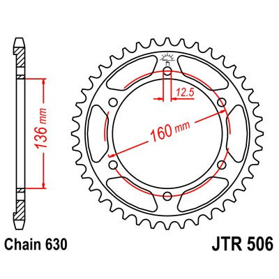Řetězová rozeta JT JTR 506-40 40 zubů, 630