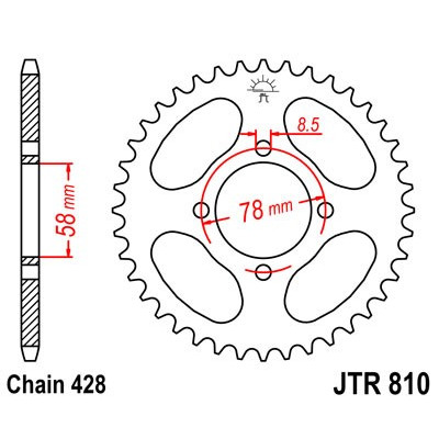 Řetězová rozeta JT JTR 810-37 37 zubů, 428