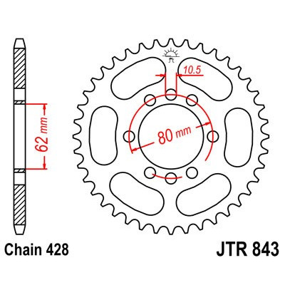 Řetězová rozeta JT JTR 843-39 39 zubů, 428