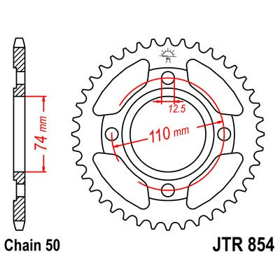 Řetězová rozeta JT JTR 854-38 38 zubů, 530