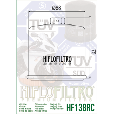 Olejový filtr HIFLOFILTRO HF138RC Racing