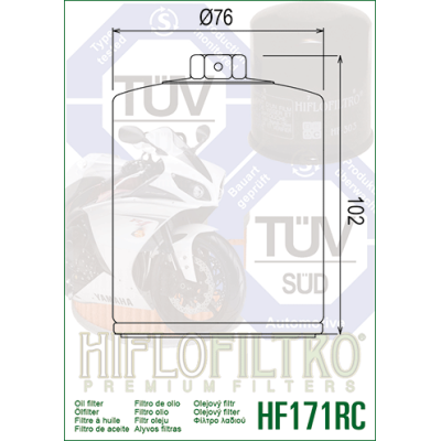 Olejový filtr HIFLOFILTRO HF171CRC Racing chrom