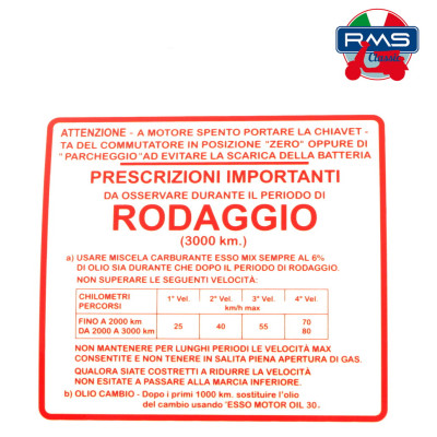 Štítek RMS 142721030 červená "Rodaggio"