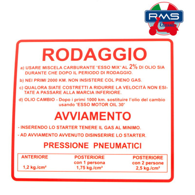 Štítek RMS 142721040 červená "Rodaggio"