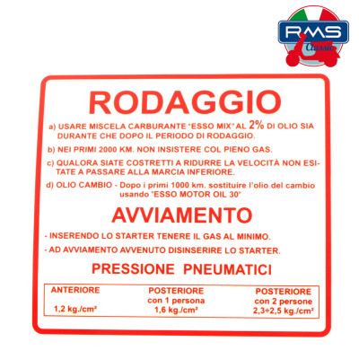 Štítek RMS 142721050 červená "Rodaggio"