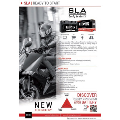 Továrně aktivovaná motocyklová baterie BS-BATTERY BT12A (FA) (YT12A (FA)) SLA