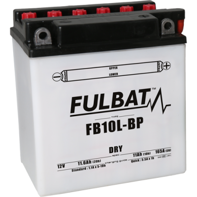 Konvenční motocyklová baterie FULBAT FB10L-BP  (YB10L-BP) Včetně balení kyseliny