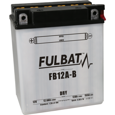 Konvenční motocyklová baterie FULBAT FB12A-B  (YB12A-B) Včetně balení kyseliny