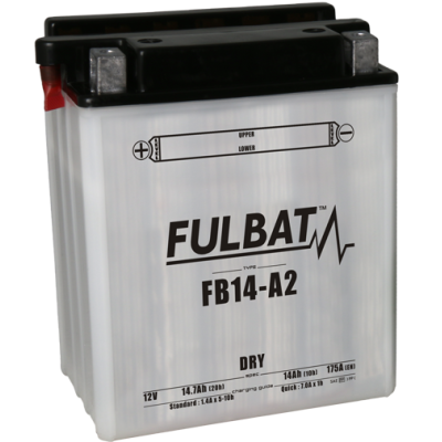 Konvenční motocyklová baterie FULBAT FB14-A2  (YB14-A2) Včetně balení kyseliny