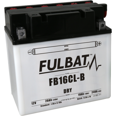 Konvenční motocyklová baterie FULBAT FB16CL-B  (YB16CL-B) Včetně balení kyseliny