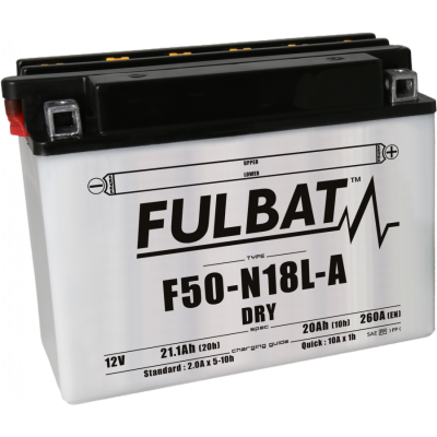 Konvenční motocyklová baterie FULBAT F50-N18L-A  (Y50-N18L-A) Včetně balení kyseliny
