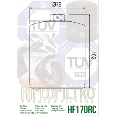 Olejový filtr HIFLOFILTRO HF170CRC Racing chrom