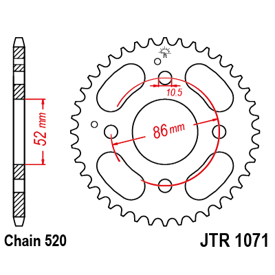 Řetězová rozeta JT JTR 1071-31 31 zubů, 520