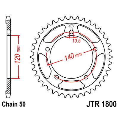 Řetězová rozeta JT JTR 1800-41 41 zubů, 530