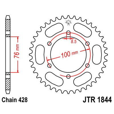 Řetězová rozeta JT JTR 1844-42 42 zubů, 428