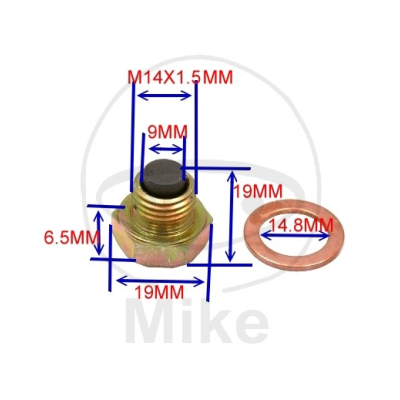 Magnetický vypouštěcí šroub JMP M14X1.50 s těsněním