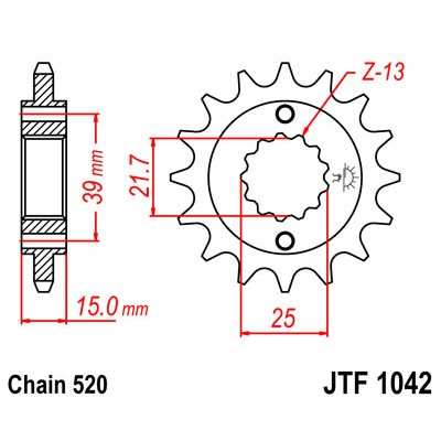 Řetězové kolečko JT JTF 1042-16 16 zubů, 520