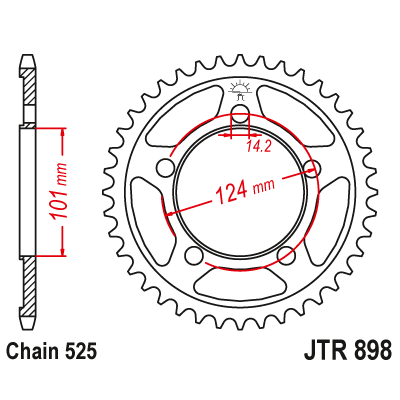 Řetězová rozeta JT JTR 898-42 42 zubů, 525