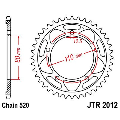 Řetězová rozeta JT JTR 2012-42 42 zubů, 520