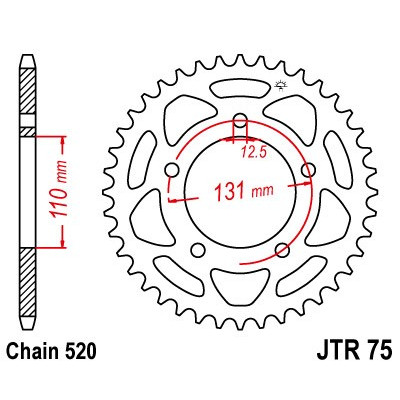 Řetězová rozeta JT JTR 75-43 43 zubů, 520