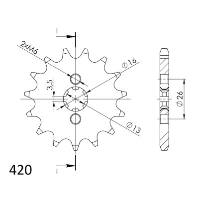 Řetězové kolečko SUPERSPROX CST-563:13 13 zubů, 420