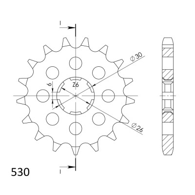 Řetězové kolečko SUPERSPROX CST-568:17 17 zubů, 530