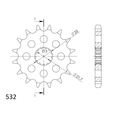 Řetězové kolečko SUPERSPROX CST-440:16 16 zubů, 532