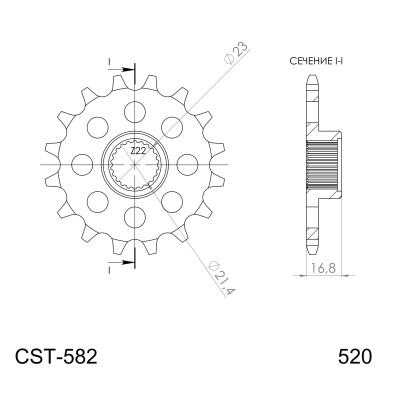 Řetězové kolečko SUPERSPROX CST-582:16 16 zubů, 520